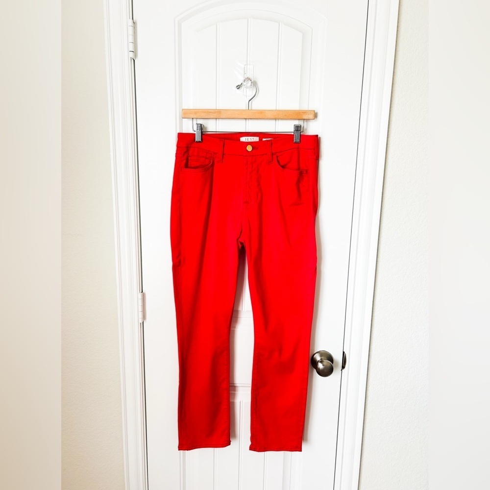 Jen 7 Coral Cropped Skinny Pants Size 6